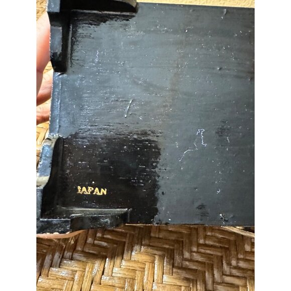 Vintage Hand-Painted Japanese Lacquerware Jewelry Box With Scenic Landscape - Picture 9 of 14